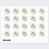 Sticker Rond PixDezines Aquarelle Florale/Ranunculus/Merci (Feuille)