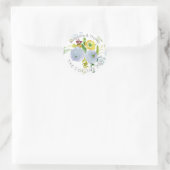 Sticker Rond PixDezines Aquarelle Florale/Ranunculus/Merci (Sac)