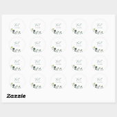 Sticker Rond PixDezines Aquarelle Foliage Eucalyptus Sprig (Feuille)