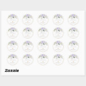 Sticker Rond PixDezines Aquarelle Lilac Violet Roses (Feuille)