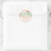 Sticker Rond PixDezines Aquarelle Peonies Peach+Mint (Sac)