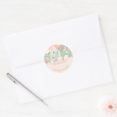 Sticker Rond PixDezines Aquarelle Peonies Peach+Mint (Enveloppe)