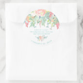 Sticker Rond PixDezines Aquarelle Peonies Peach+Mint (Sac)