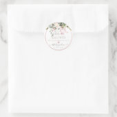 Sticker Rond PixDezines Aquarelle rose pâle Eucalyptus (Sac)