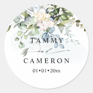 Sticker Rond PixDezines aquarelle rustique eucalyptus gommier b