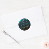 Sticker Rond PixDezines Aquarelle Turquoise Agate Bar Mitzvah (Enveloppe)