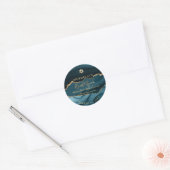 Sticker Rond PixDezines Aquarelle Turquoise Agate Bar Mitzvah C (Enveloppe)