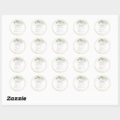 Sticker Rond PixDezines Aquarelle Verdure Eucalyptus Baptême (Feuille)