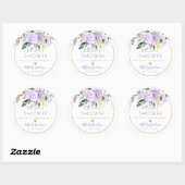 Sticker Rond PixDezines Aquarelle violet Roses (Feuille)