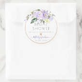 Sticker Rond PixDezines Aquarelle violet Roses (Sac)