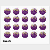 Sticker Rond PixDezines Aquarelle Wisteria+Peonies (Feuille)