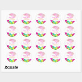 Sticker Rond PixDezines bali kai/vert/rose/do-it-yourself (Feuille)