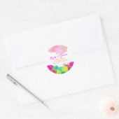 Sticker Rond PixDezines bali kai/vert/rose/do-it-yourself (Enveloppe)