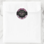 Sticker Rond PixDezines Baroque Damask/Faux Argent+Bourgogne (Sac)