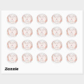 Sticker Rond PixDezines Bat mitzvah Marbre Faux Veines rosées e (Feuille)