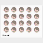 Sticker Rond PixDezines Bébé dans le pram. (Feuille)