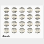 Sticker Rond PixDezines Bellissimo Damask/do-it-yourself couleu (Feuille)