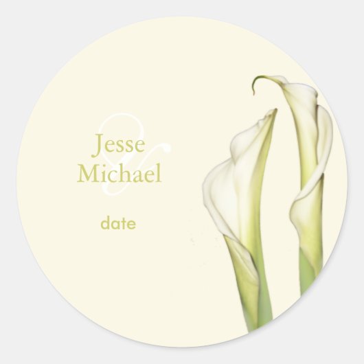 Sticker Rond PixDezines blanc calla lys/do-it-yourself arrière  (Devant)