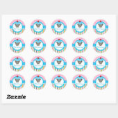 Sticker Rond PixDezines bleuets tourbillons cupcake/do-it-yours (Feuille)
