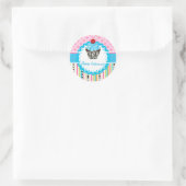 Sticker Rond PixDezines bleuets tourbillons cupcake/do-it-yours (Sac)