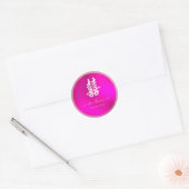 Sticker Rond PixDezines blush double bonheur chaud+flashy rose (Enveloppe)