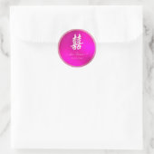 Sticker Rond PixDezines blush double bonheur chaud+flashy rose (Sac)