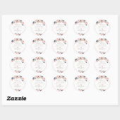 Sticker Rond PixDezines Blush Navy Aquarelles (Feuille)