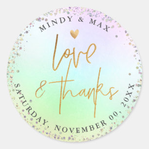 Sticker Rond PixDezines BLUSH PINK LOVE+THANKS DIY NAVY