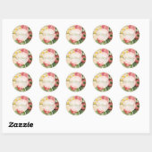 Sticker Rond PixDezines BOUQUETS FLORAUX VINTAGES (Feuille)