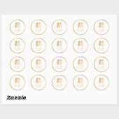 Sticker Rond PixDezines chinois double bonheur faux or (Feuille)