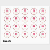 Sticker Rond PixDezines chinois double bonheur faux or+Rouge (Feuille)