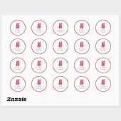 Sticker Rond PixDezines chinois double bonheur faux or+Rouge (Feuille)