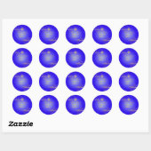 Sticker Rond PixDezines Classic Bar Mitzvah/électrique bleu+or (Feuille)