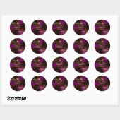 Sticker Rond PixDezines Classic Bar Mitzvah/raisin violet+or (Feuille)