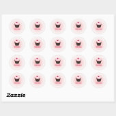 Sticker Rond PixDezines cupcake/coeur rouge (Feuille)