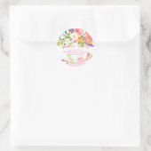 Sticker Rond PixDezines Cupcakes+Bubbly Aquarelle Peonies (Sac)