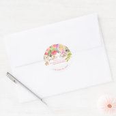 Sticker Rond PixDezines Cupcakes+Bubbly Aquarelle Peonies (Enveloppe)