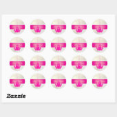 Sticker Rond PixDezines Cupcakes Swirls+Chandelier rose Chaud (Feuille)