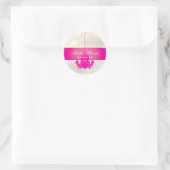 Sticker Rond PixDezines Cupcakes Swirls+Chandelier rose Chaud (Sac)