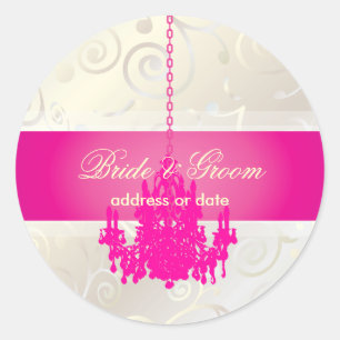 Sticker Rond PixDezines Cupcakes Swirls+Chandelier rose Chaud