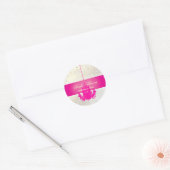 Sticker Rond PixDezines Cupcakes Swirls+Chandelier rose Chaud (Enveloppe)