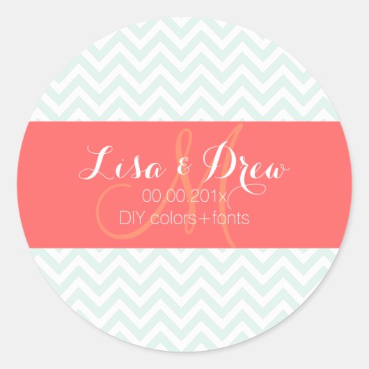 Sticker Rond PixDezines design dynamique/couleurs chevron/do-it (Devant)