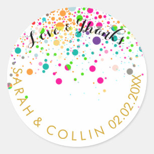 Sticker Rond PixDezines DIY couleur/étoilé/taches arc-en-ciel