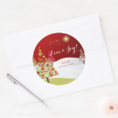 Sticker Rond PixDezines do-it-yourself arbres de Noël rétro (Enveloppe)