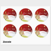 Sticker Rond PixDezines do-it-yourself arbres de Noël rétro (Feuille)