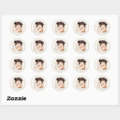 Sticker Rond PixDezines do-it-yourself Baby shower Merci photo (Feuille)