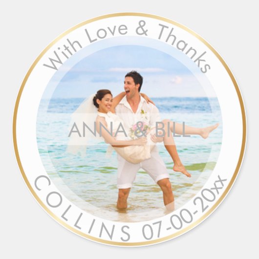 Sticker Rond PixDezines do-it-yourself couleur/photo/Merci (Devant)