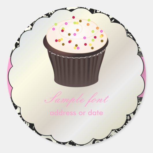 Sticker Rond PixDezines do-it-yourself couleurs, cupcake+olivia (Devant)