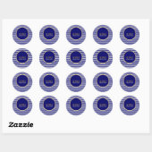 Sticker Rond PixDezines do-it-yourself couleurs, rayures blanch (Feuille)