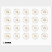 Sticker Rond PixDezines do-it-yourself Faux Gold Crown + Marbre (Feuille)